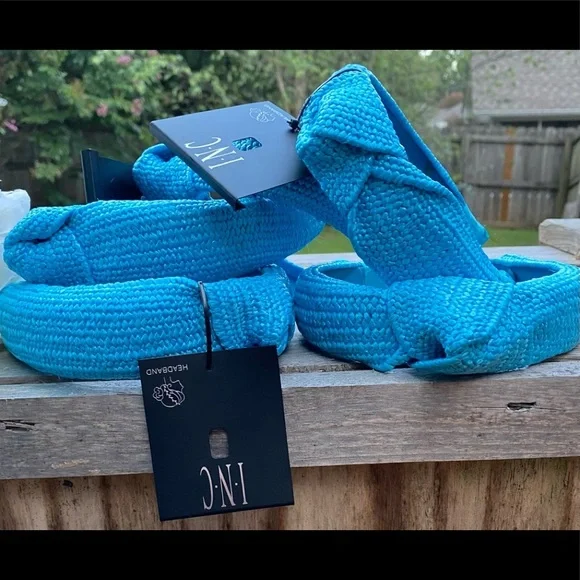 NWT INC INTERNATIONAL CONCEPTS BLUE RAFFIA WOVEN HEAD BAND - Picture 5 of 6
